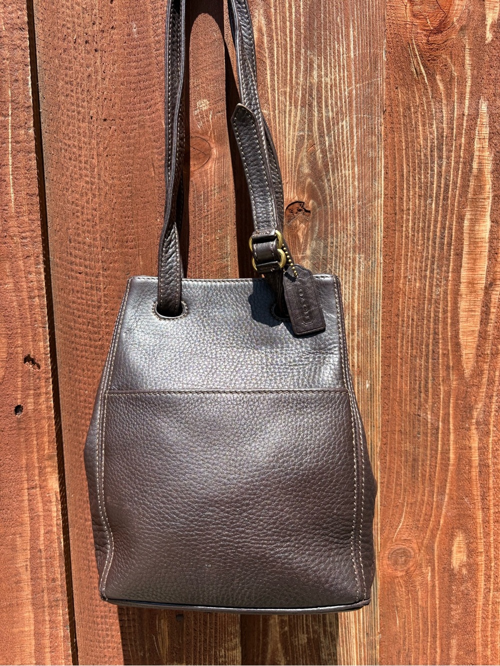 Vintage Coach Sonoma Drawstring Bag #4923 - Dark Brown Pebbled Leather - Y2K